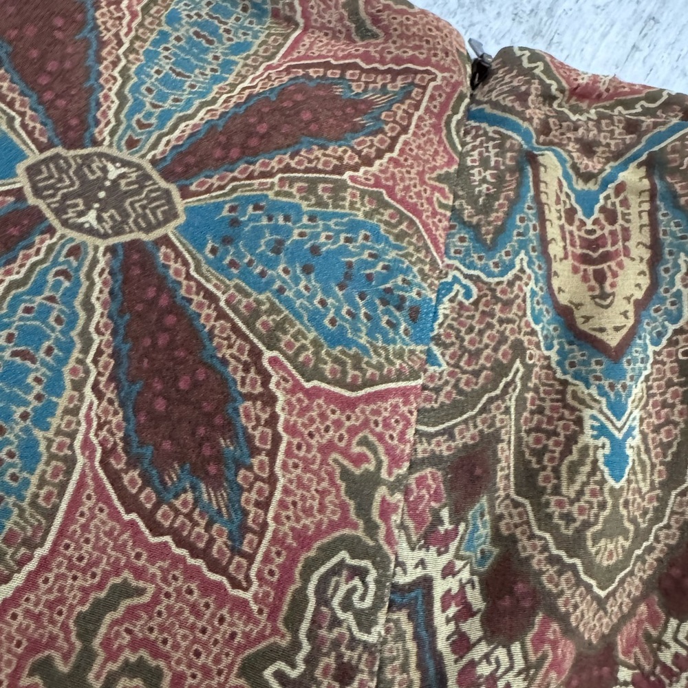 Lauren by Ralph Lauren Silk Paisley Skirt 12 Hippie Boho Chic - Picture 6 of 8